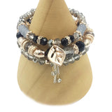 Wrap Friendship Couple Stone Leaves Charm Bead Bracelets Set Femme