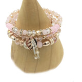 Wrap Friendship Couple Stone Leaves Charm Bead Bracelets Set Femme