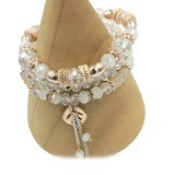 Wrap Friendship Couple Stone Leaves Charm Bead Bracelets Set Femme