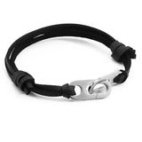 Braided Bracelet and Steel Charms Rope Couple Bracelet