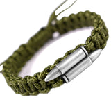 Braided Umbrella Rope Bracelet with 925 Silver Bullets