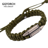 Braided Umbrella Rope Bracelet with 925 Silver Bullets