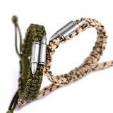 Braided Umbrella Rope Bracelet with 925 Silver Bullets