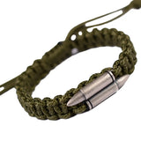Braided Umbrella Rope Bracelet with 925 Silver Bullets
