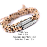 Braided Umbrella Rope Bracelet with 925 Silver Bullets