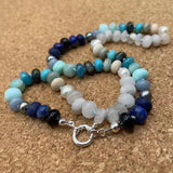 Braided Rope Knots Chalcedony Lapis Lazuli Amazonite Necklace