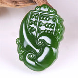 Hand-Carved Abacus Green Jade Pendant Necklace Charm Jadeite Jewelry