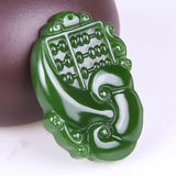 Hand-Carved Abacus Green Jade Pendant Necklace Charm Jadeite Jewelry