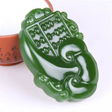 Hand-Carved Abacus Green Jade Pendant Necklace Charm Jadeite Jewelry