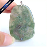 Green Agate Stone Pendant Necklace for Boys SS944