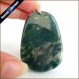 Green Agate Stone Pendant Necklace for Boys