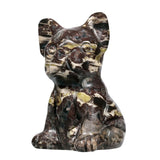 Rose Quartz Dog Statue Hand Carved Crystal Stone Animal Figurine