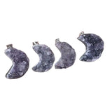 Natural Amethyst Cluster Crystal Moon Pendant for Healing
