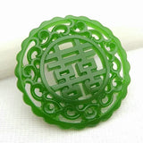 Hand-Carved Green Jade Pendant Necklace Chinese Charm Jadeite Amulet