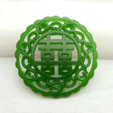 Hand-Carved Green Jade Pendant Necklace Chinese Charm Jadeite Amulet