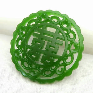 Hand-Carved Green Jade Pendant Necklace Chinese Charm Jadeite Amulet