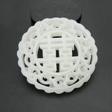 Hand-Carved Green Jade Pendant Necklace Chinese Double-sided Charm Amulet