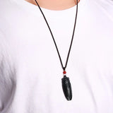 Hand Carved Natural He Tian Jade Cyan Cicada Pendant Beads Necklace