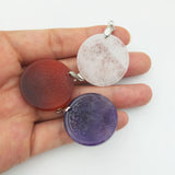 Hand Carved Tree of Life Crystal Coin Pendant Healing Reiki Tiger Eye Stone