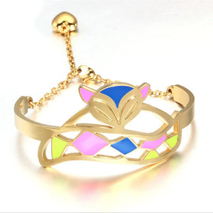 Stainless Steel Fox Bracelet Women Jewelry Hand Chain