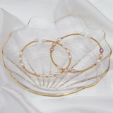 Hand Crafted Rice Pearl Beaded Cuff Bangle Bracelet