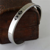 Men's Stainless Steel Hand Cuff Bracelet Vajra Scripture