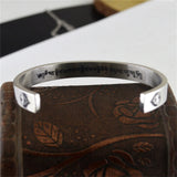 Men's Stainless Steel Hand Cuff Bracelet Vajra Scripture