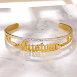 Personalized Hand Decoration Name Cuff Bracelet for Women