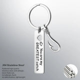 Hand-Engraved My Greatest Catch Hook Keychain Stainless Steel