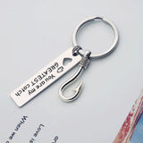 Hand-Engraved My Greatest Catch Hook Keychain Stainless Steel