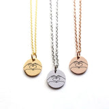 Hand Gesture Pendant Engrave Hand Sign Necklace Pinky Promise Personalized