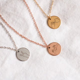 Hand Gesture Pendant Engrave Hand Sign Necklace Pinky Promise Personalized