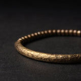 Hand Hammered Brass Tube Beaded Bracelet Vintage Street Rock Metal Jewelry