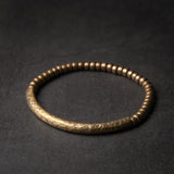 Hand Hammered Brass Tube Beaded Bracelet Vintage Street Rock Metal Jewelry