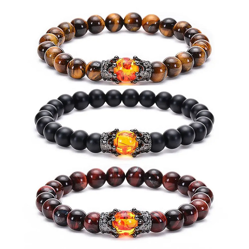 Tiger Eye Stone Beaded Bracelet Cuff Bangle Yoga Strand