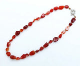 Hand Knotted Natural Crystal Stone Bead Necklace 14 inches Unisex