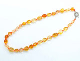 Hand Knotted Natural Crystal Stone Bead Necklace 14 inches Unisex