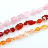 Hand Knotted Natural Crystal Stone Bead Necklace 14 inches Unisex