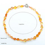 Hand Knotted Natural Crystal Stone Bead Necklace 14 inches Unisex