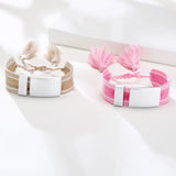 Hand-Made Beaded Stainless Steel Bar Bracelet for Medical Alert ID