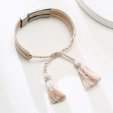 Hand-Made Beaded Stainless Steel Bar Bracelet for Medical Alert ID
