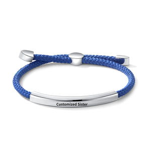 Hand-Made Stainless Steel Bar Rope Chain Bracelet for Women