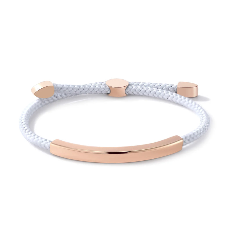 Hand-Made Stainless Steel Bar Rope Chain Bracelet for Women