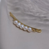 Hand-Made Five Pearl Hairpins And Side Clip