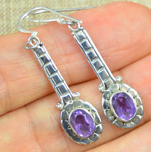 Amethyst Earrings 925 Sterling Silver