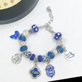 Greek Sorority Big Hole Beads ZPB Shield Map Charm Bracelet Man Jewelry