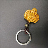 Tiger Eye Stone Tiger Head KeyChain for Women Men