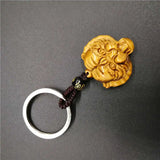 Tiger Eye Stone Tiger Head KeyChain for Women Men