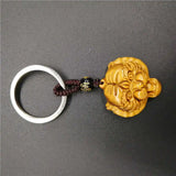 Tiger Eye Stone Tiger Head KeyChain for Women Men