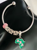 Green Pink Disco Ball Heart Letter Cuff Bangles Bracelet Jewelry